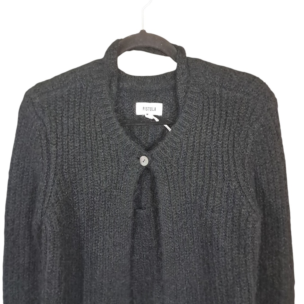 Pistola NWT Emilie Halter Cardigan Sweater Set Black Midnight Knit Alpaca Large - Picture 4 of 13
